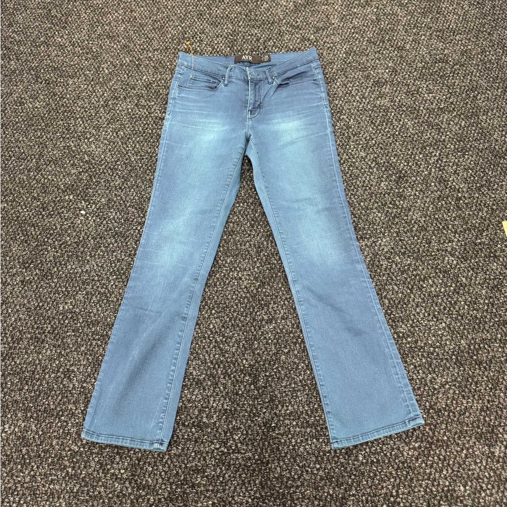 AYR Light Blue Straight Leg Jeans with Subtle Fade